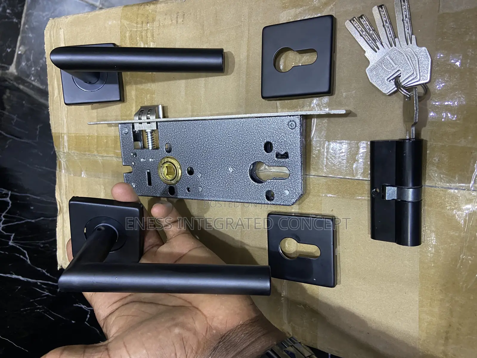 Black Coated Antirust Door Lock Set