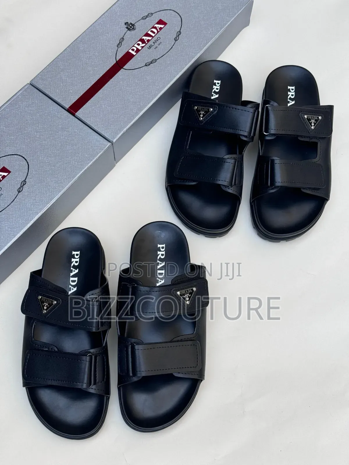 Original PRADA Leather SANDALS Available in Store