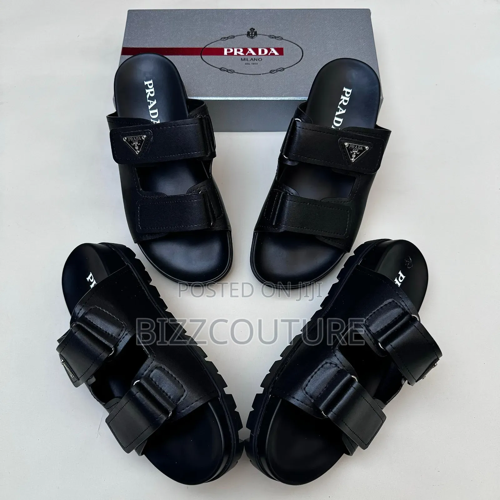 Original PRADA Leather SANDALS Available in Store