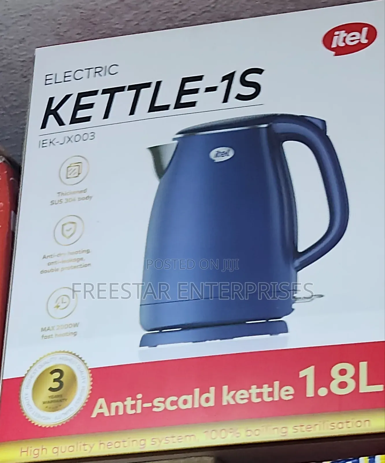 Itel Electric Kettle. Itel Anti Scald Kettle 1S. 1.8L