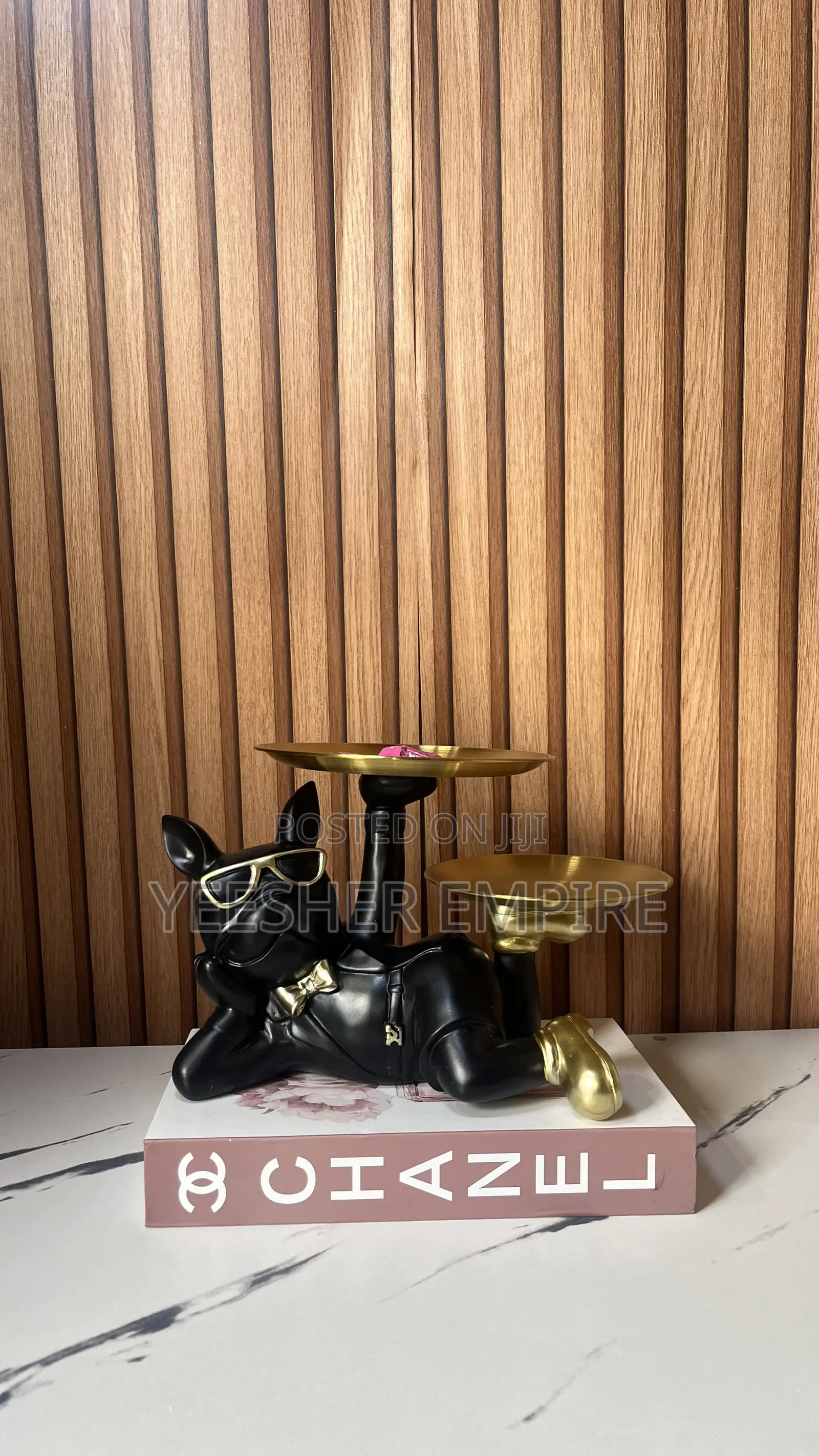 Bull Home Decor With Double Tray