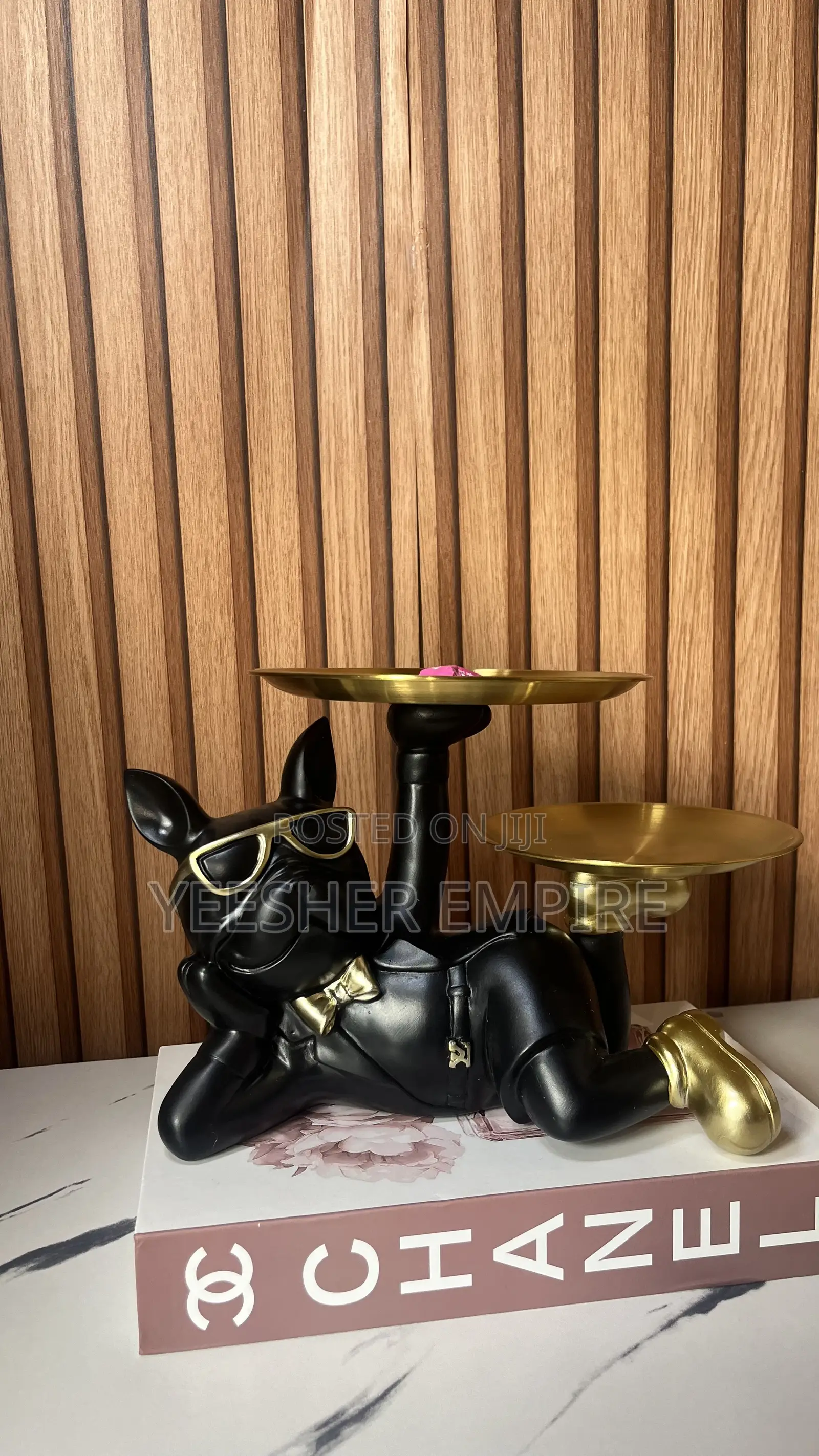 Bull Home Decor With Double Tray
