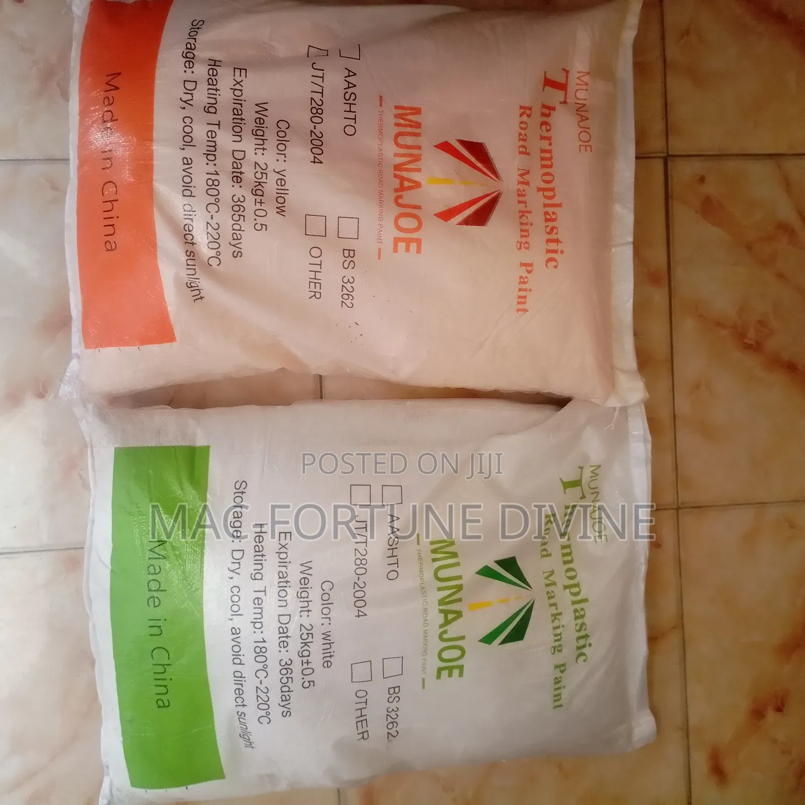 Munajoe Thermoplastic Road Marking Paint (Yellow/White)
