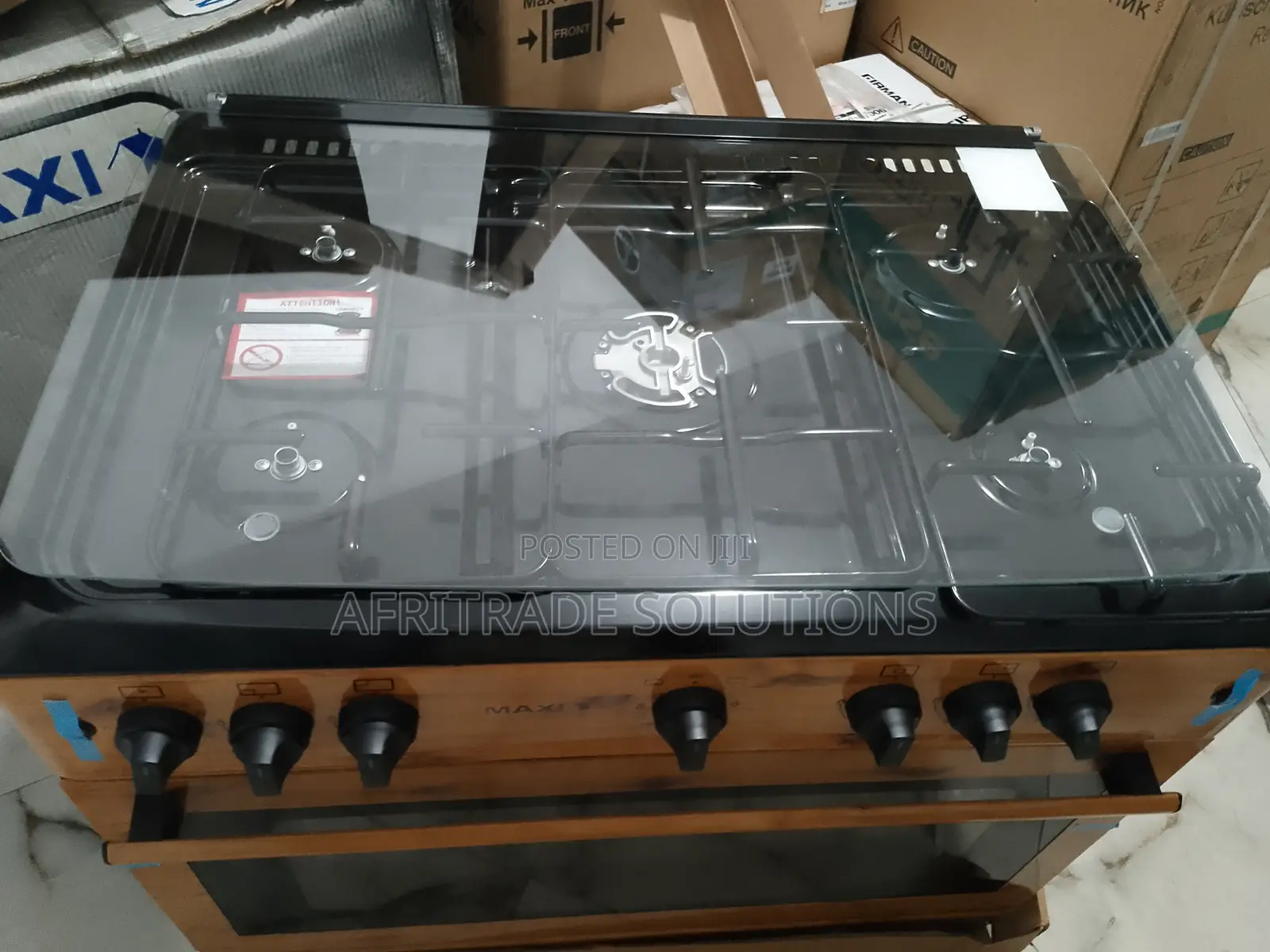 Eco-Friendly Maxi 5 Burner Gas Cooker Wood Finishing