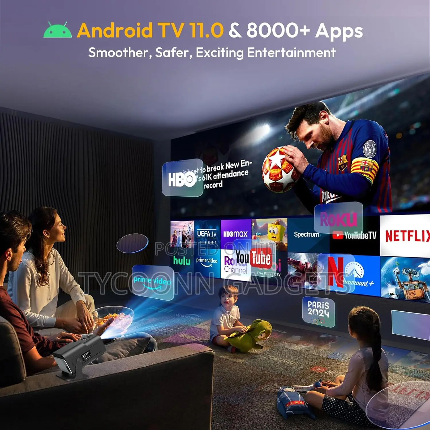 Hy320 Android 11 Ultra Full Hd Projector 1080p +, 16gb Rom