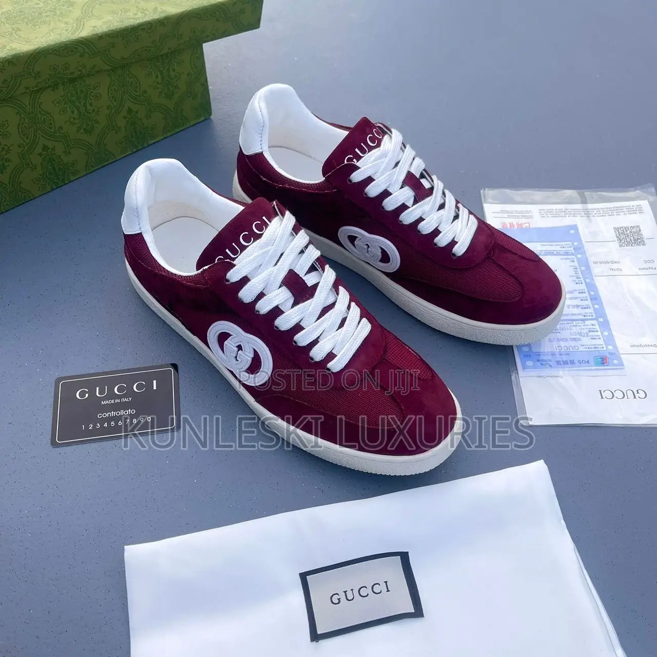 New Gucci_g74 Logo Suede Low-Top Sneakers Collections