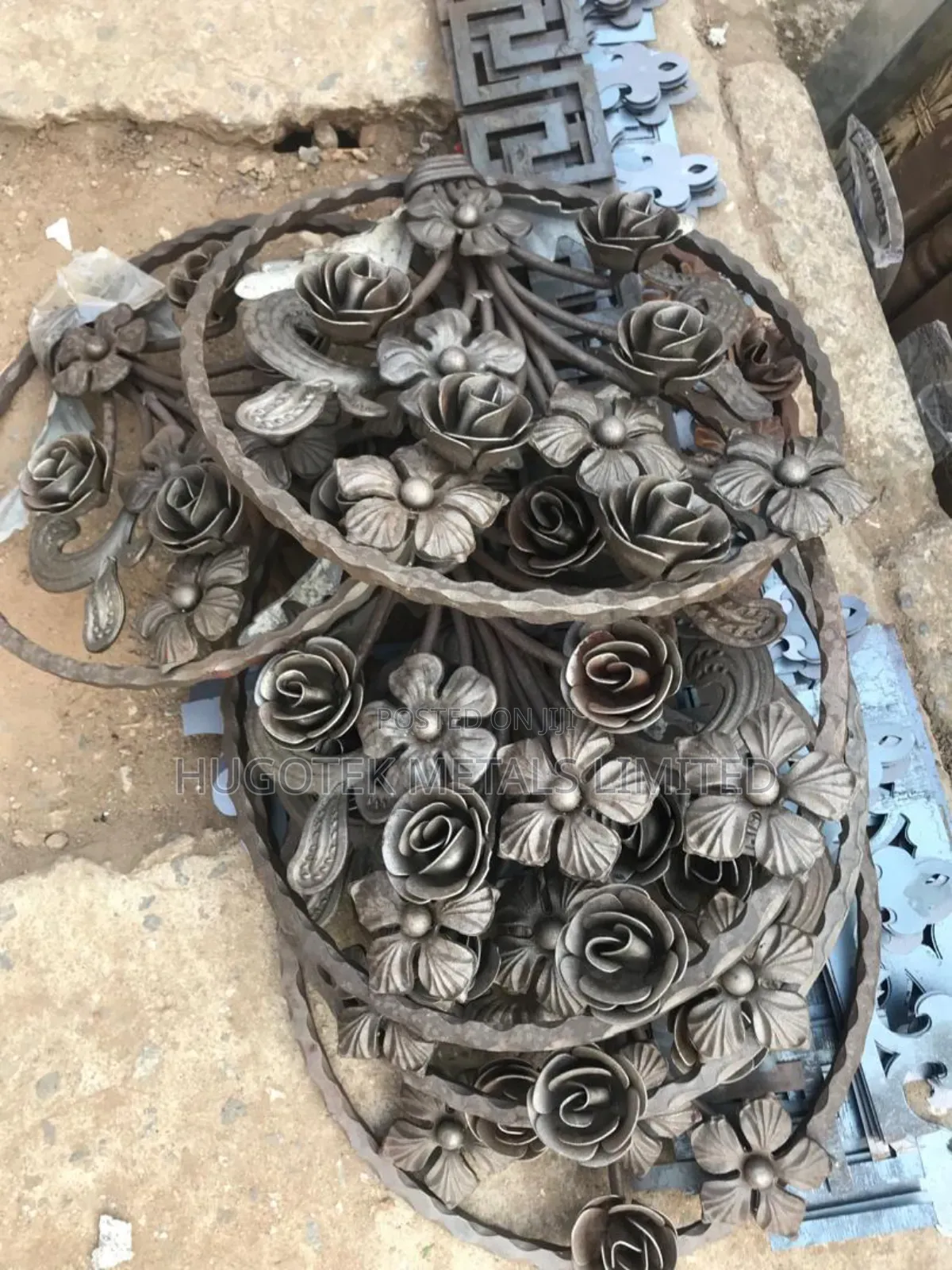 Wrought Iron Flowers for Balconies and Handrails