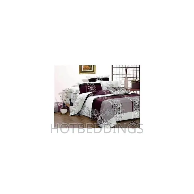 Quality Wine Colour Duvet,Bedsheet With 4 Pillow Cases