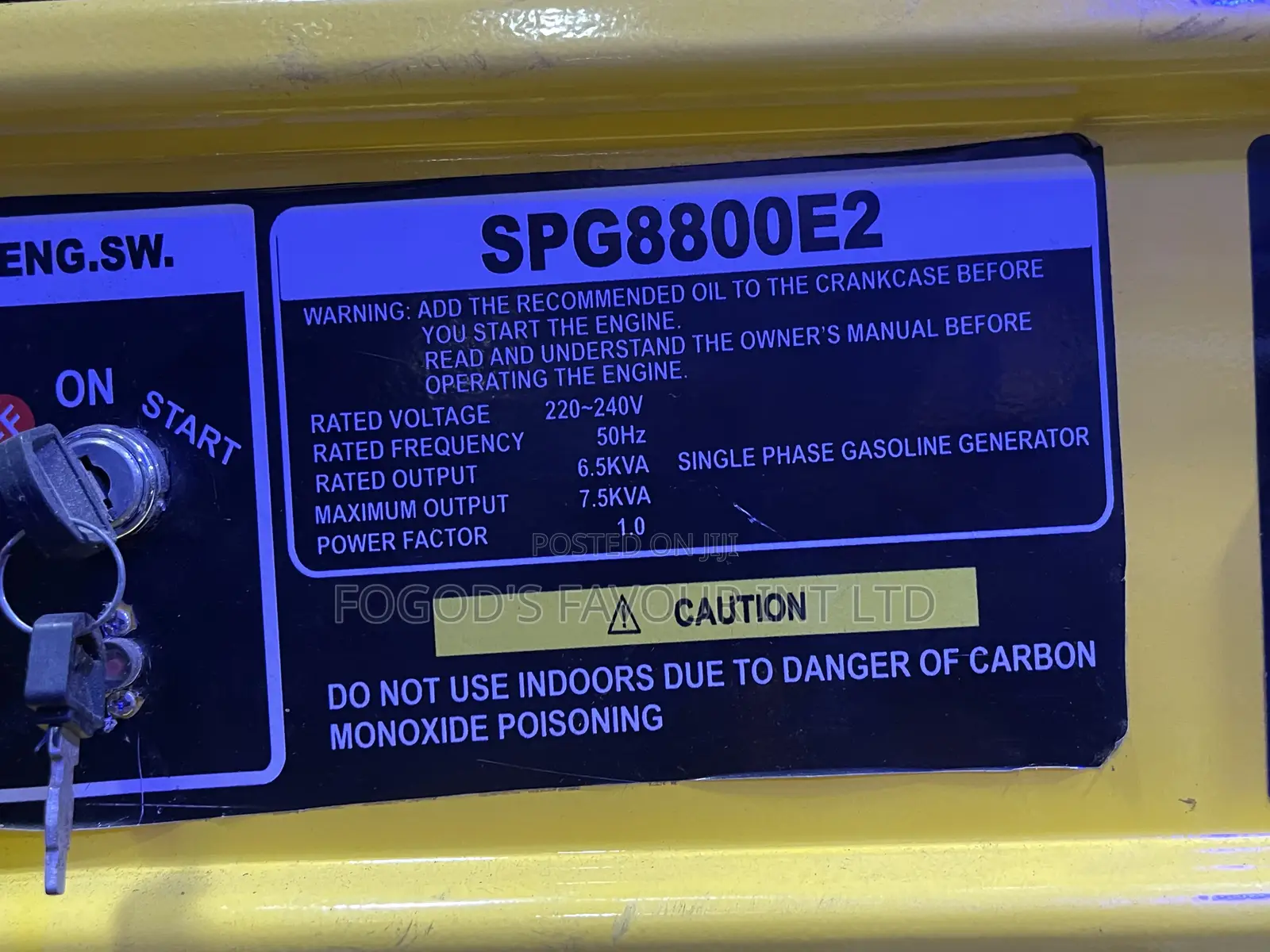 Sumec Firman SPG8800E2, 7.5kva (6.0kw) Key Starter Generator