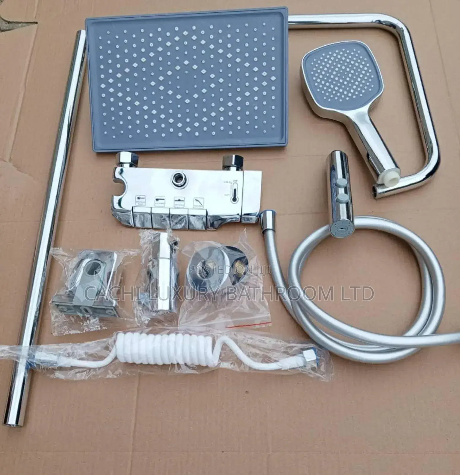 Five Button Chrome Shower Set