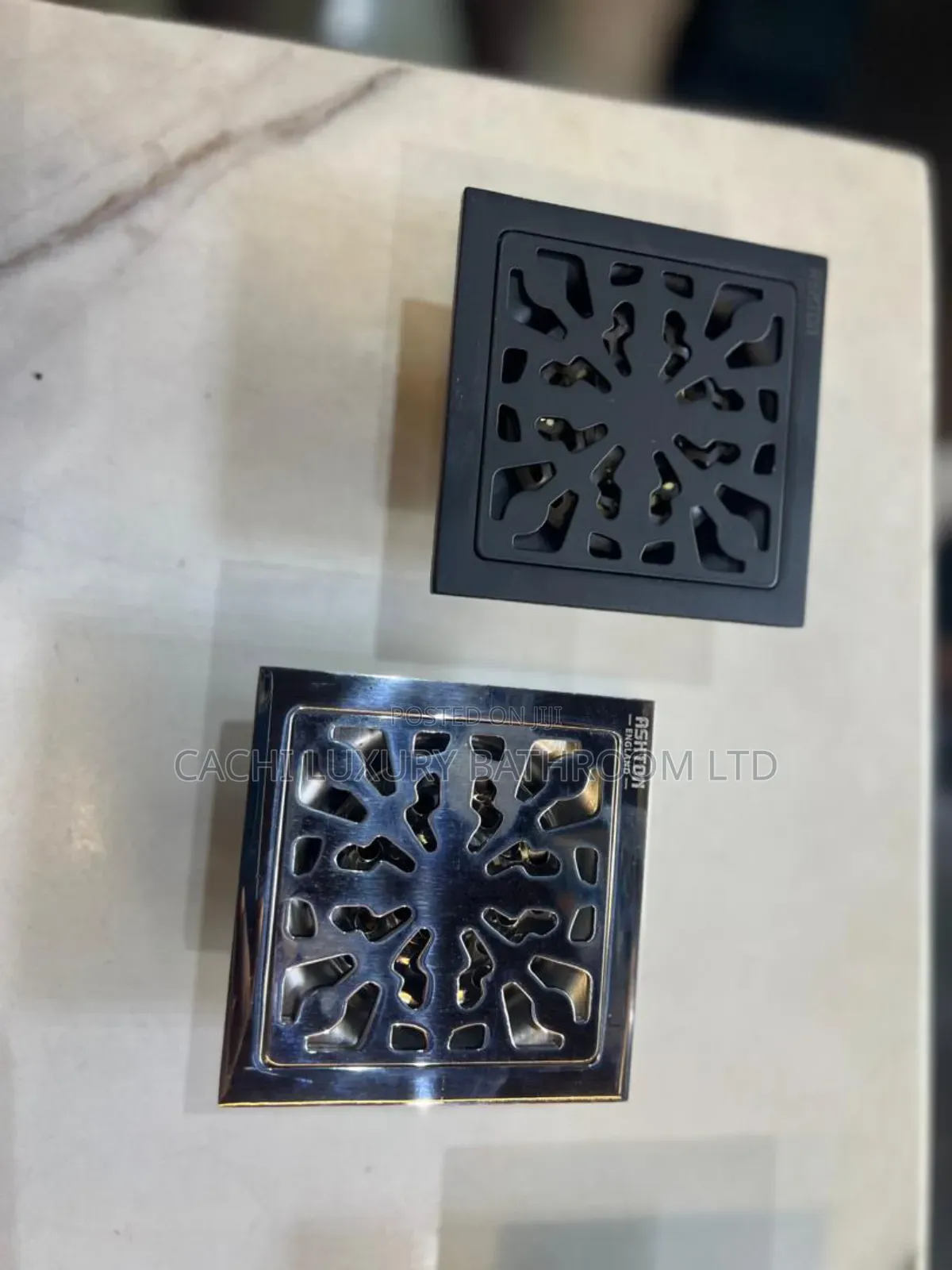 Black and Chrome 10cm Floor Drain