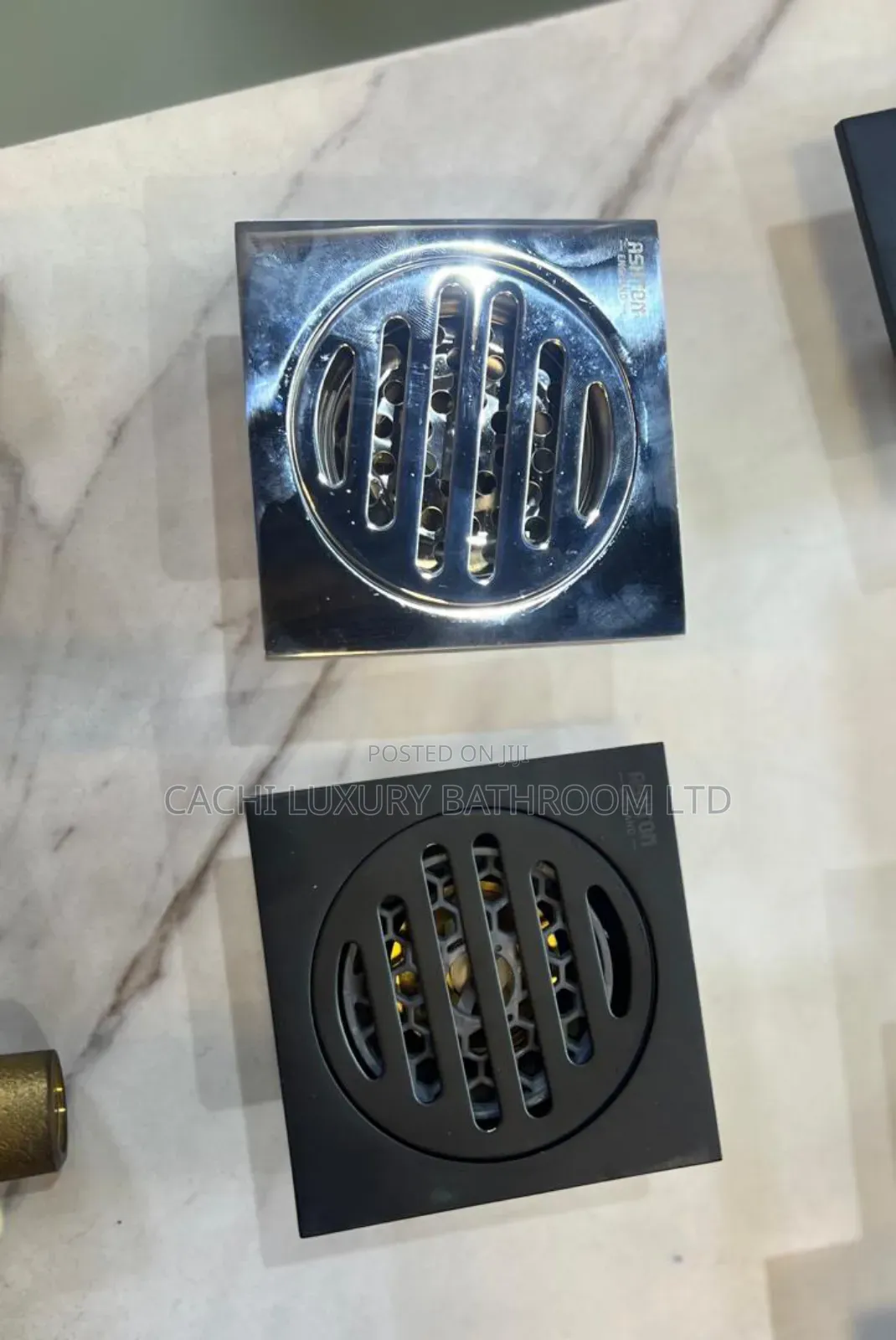 Black and Chrome 10cm Floor Drain