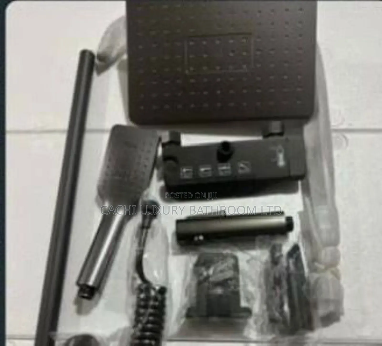 Five Button Grey Shower Set