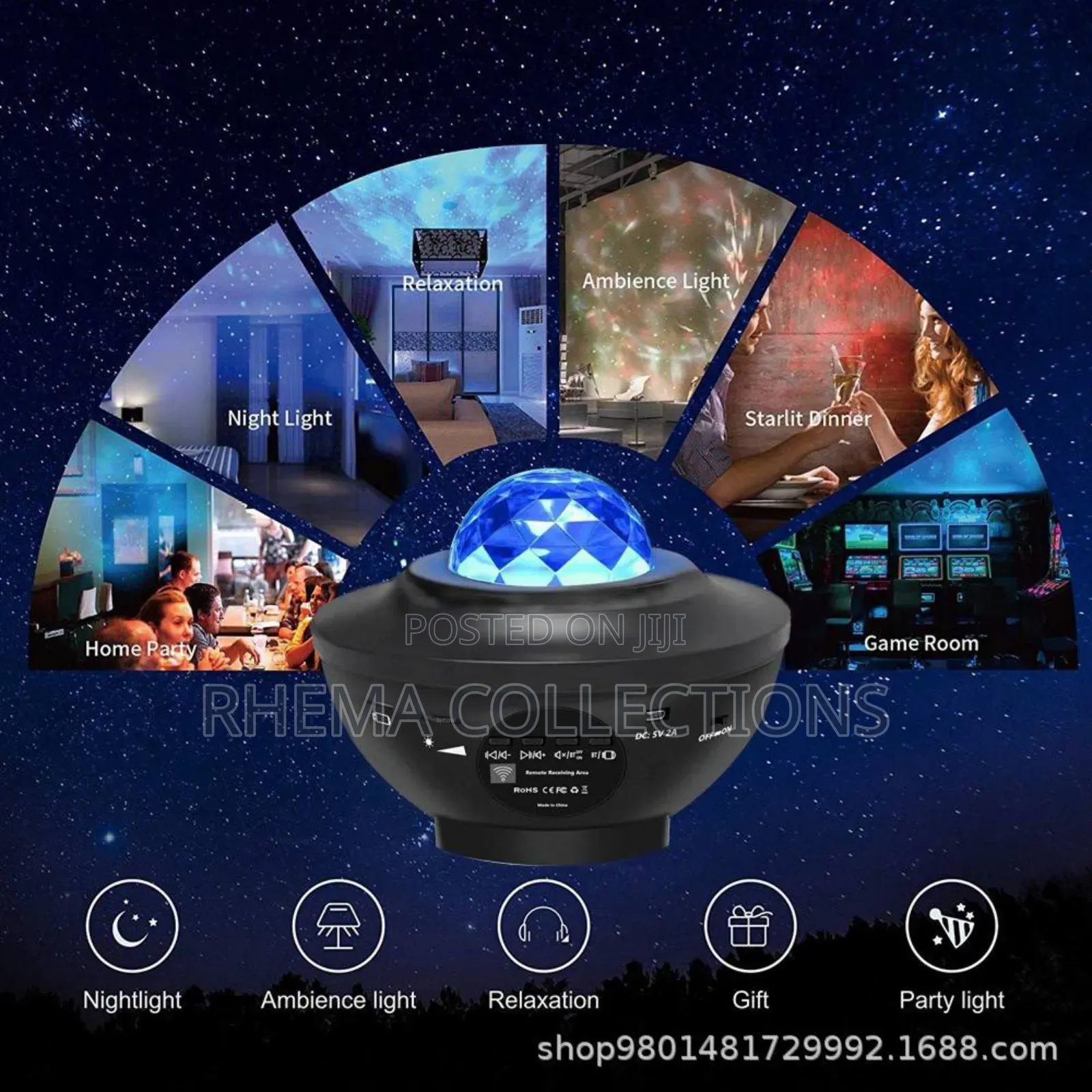Starry Projection Light With Bluetooth Speaker With Remote