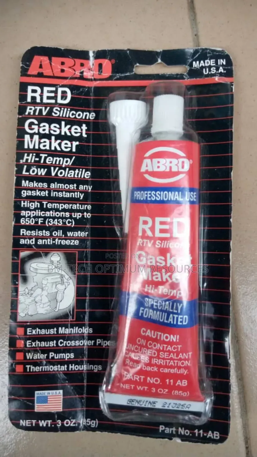 Abro Red RTV Silicone Gasket Maker Hi-Tem