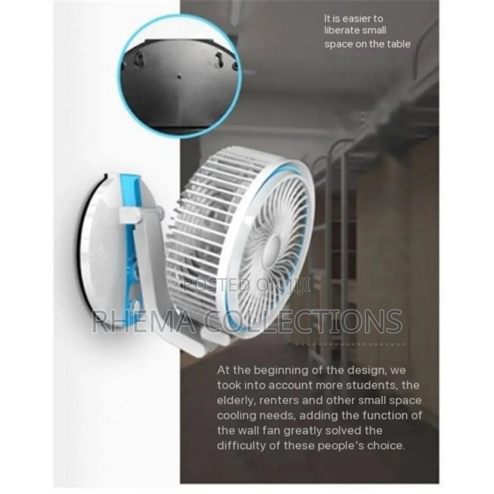 L-R Foldable Rechargeable Table Fan With LED Light