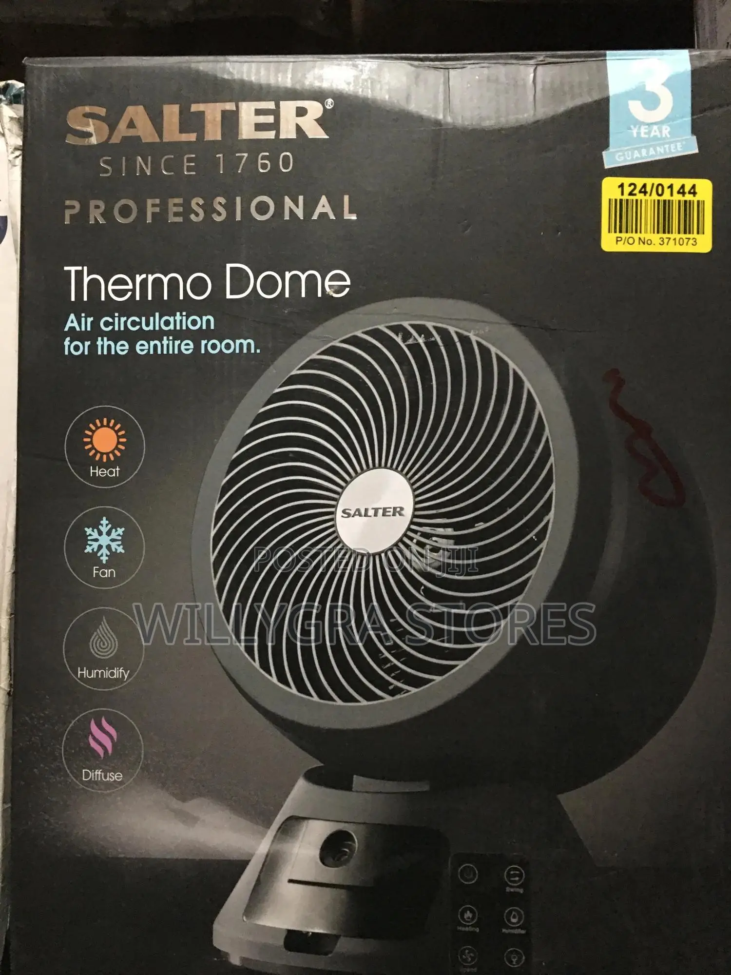 Salter Professional Grey Desk Fan Heater, Humidifier