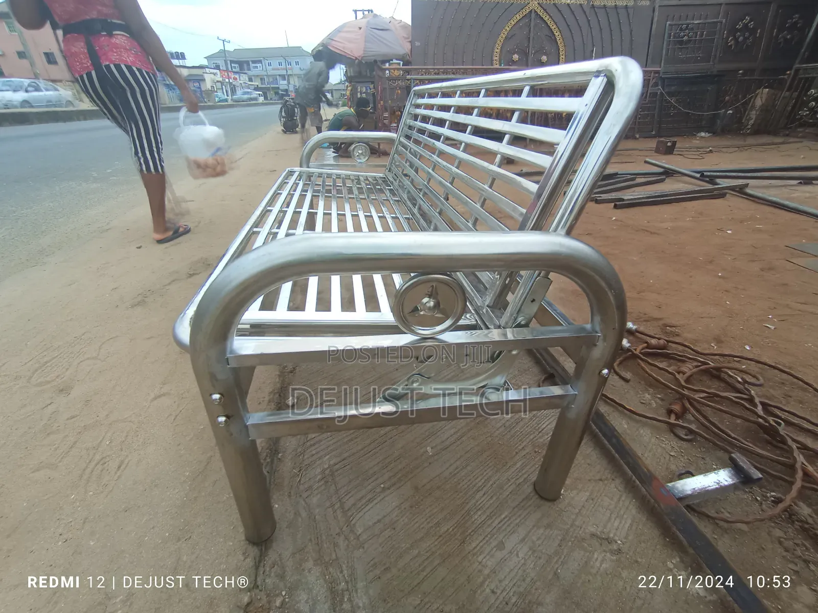 Stainless 3 Seater Chair Collapsible