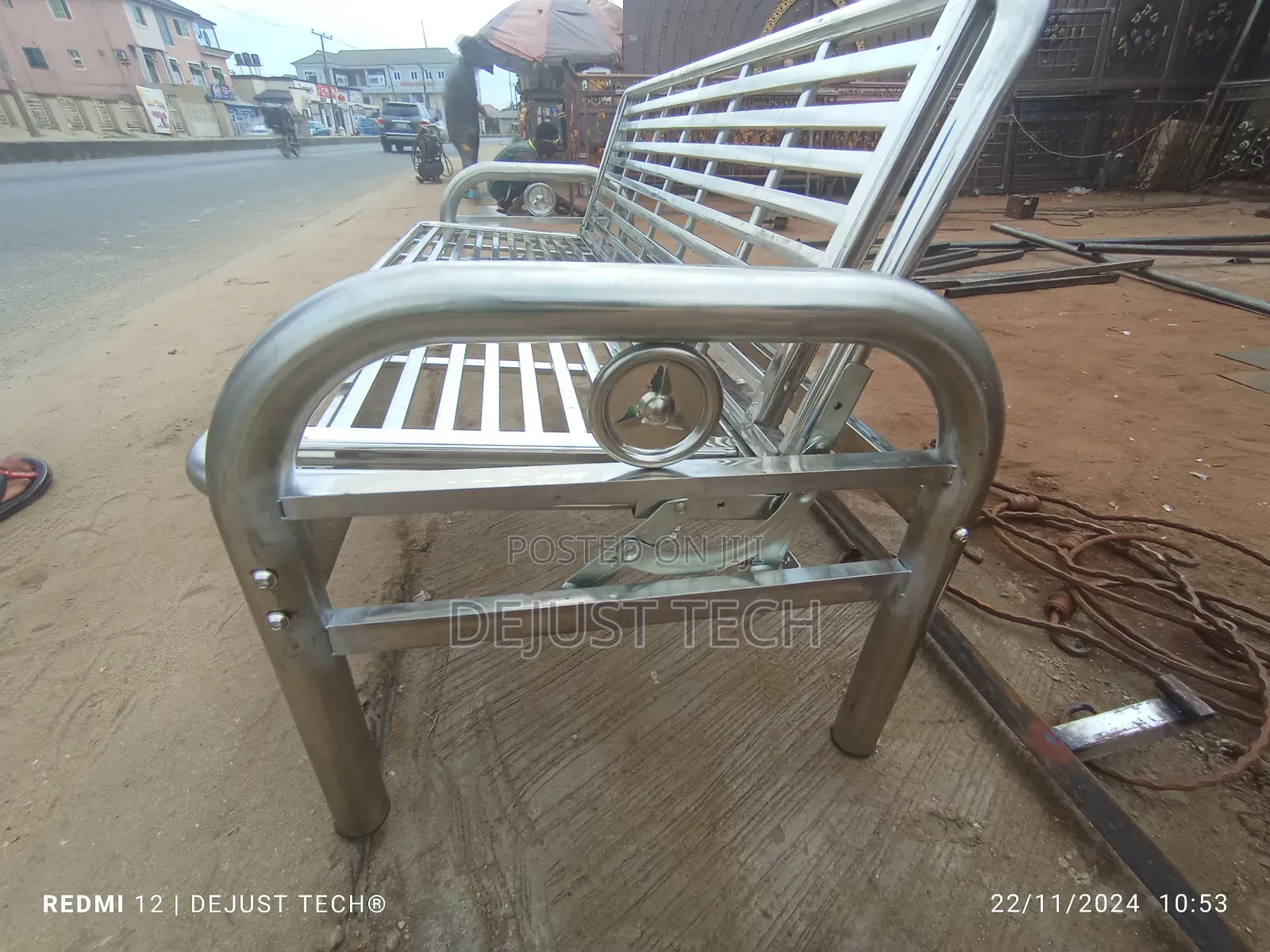 Stainless 3 Seater Chair Collapsible