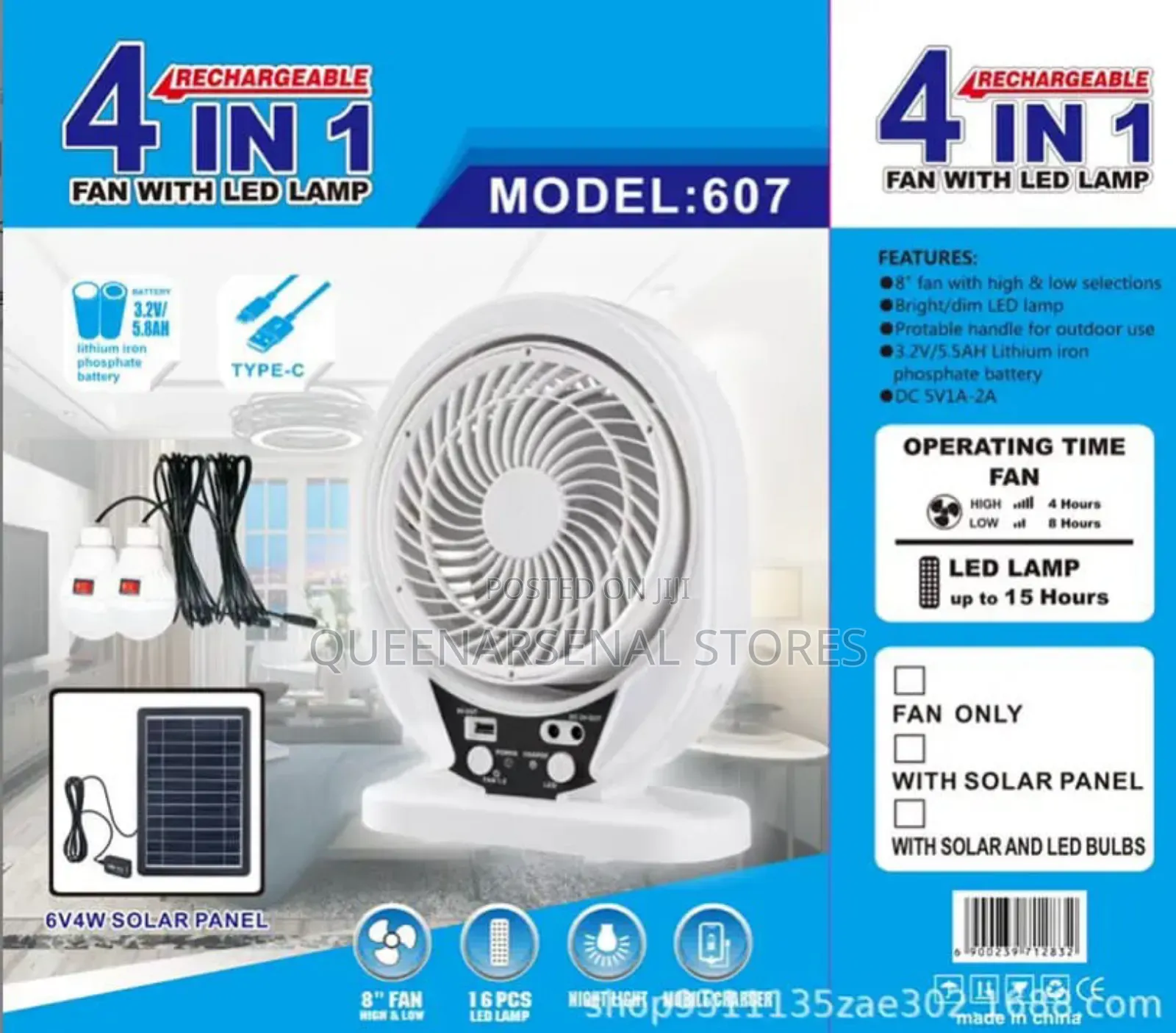 4in1 Rechargeable Fan