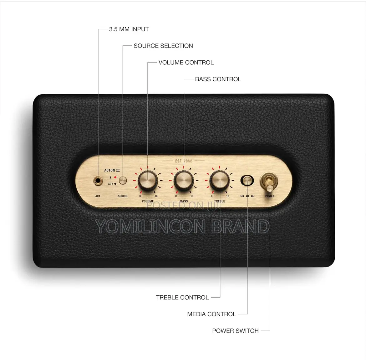 Marshall Acton III Bluetooth Home Speaker, Black