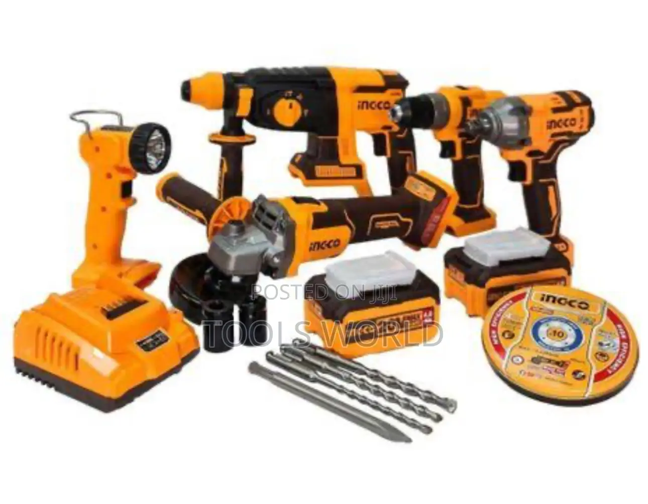Ingco 5 Pieces Cordless Industrial Combo Kit 20V