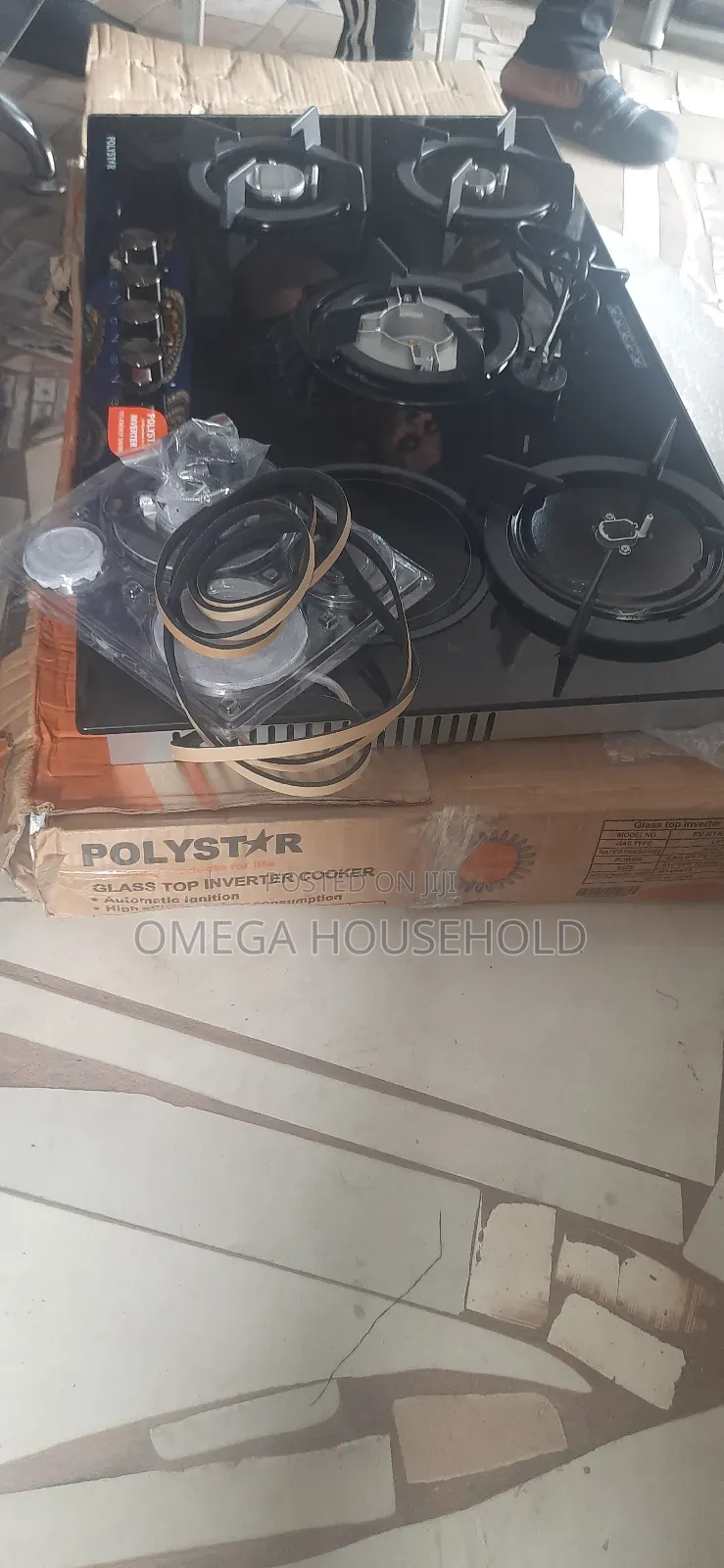 Polystar Gass Cooker 4 Burner 1 Hot Plat