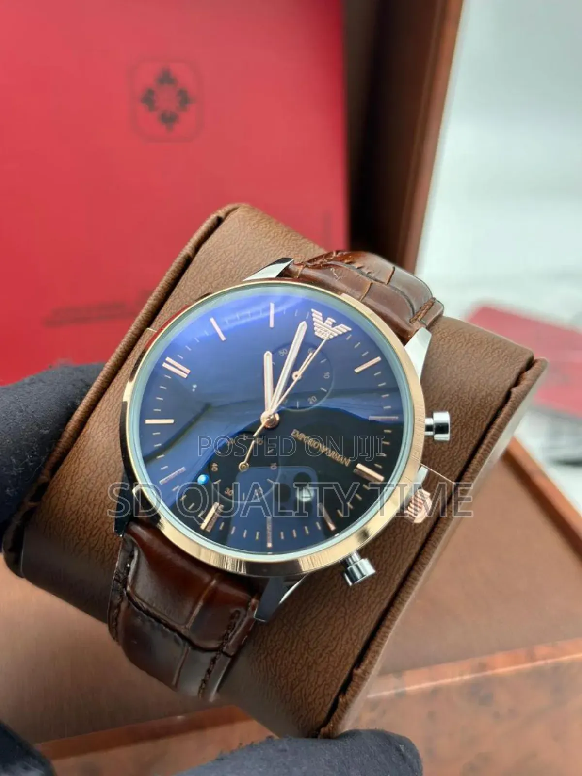 Emporio Armani Chronograph Leather Watch