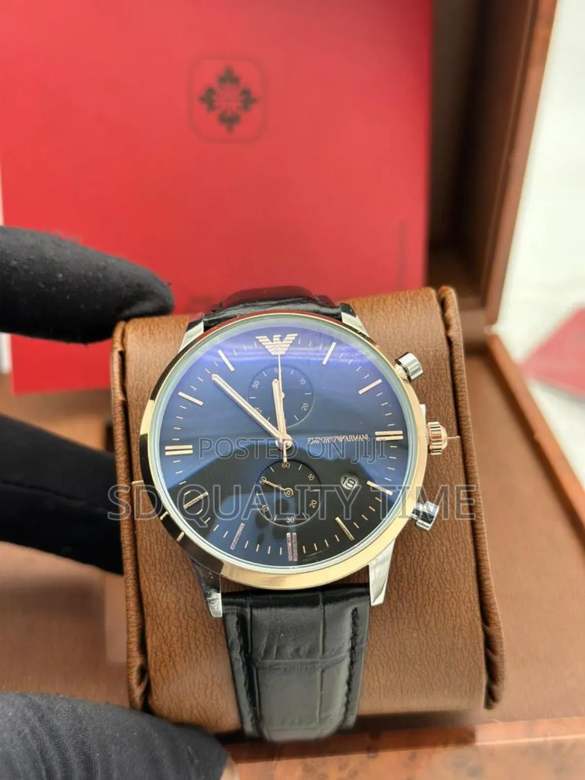 Emporio Armani Chronograph Leather Watch
