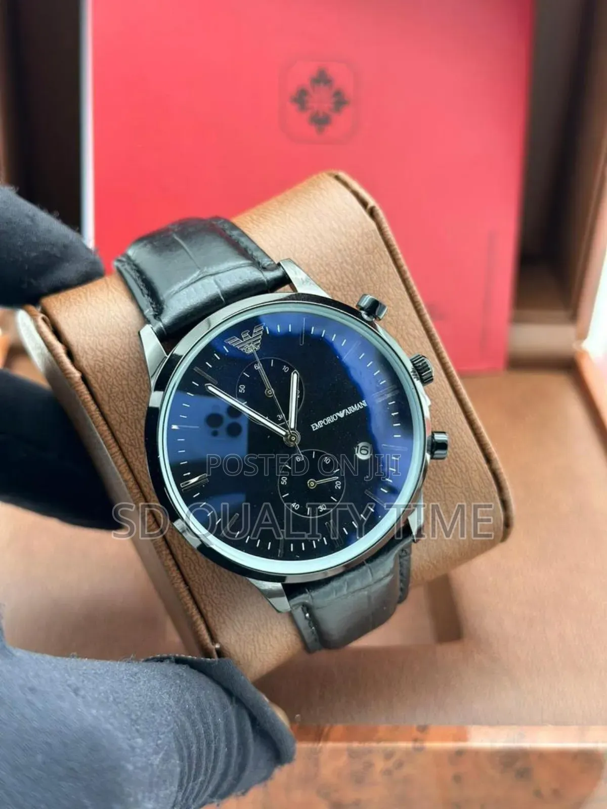 Emporio Armani Chronograph Leather Watch