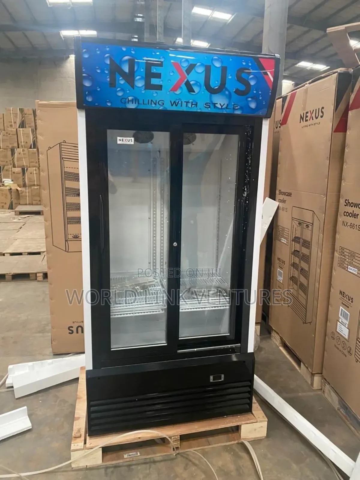 Nexus Standing Side by Side Show Glass Imported Fridge
