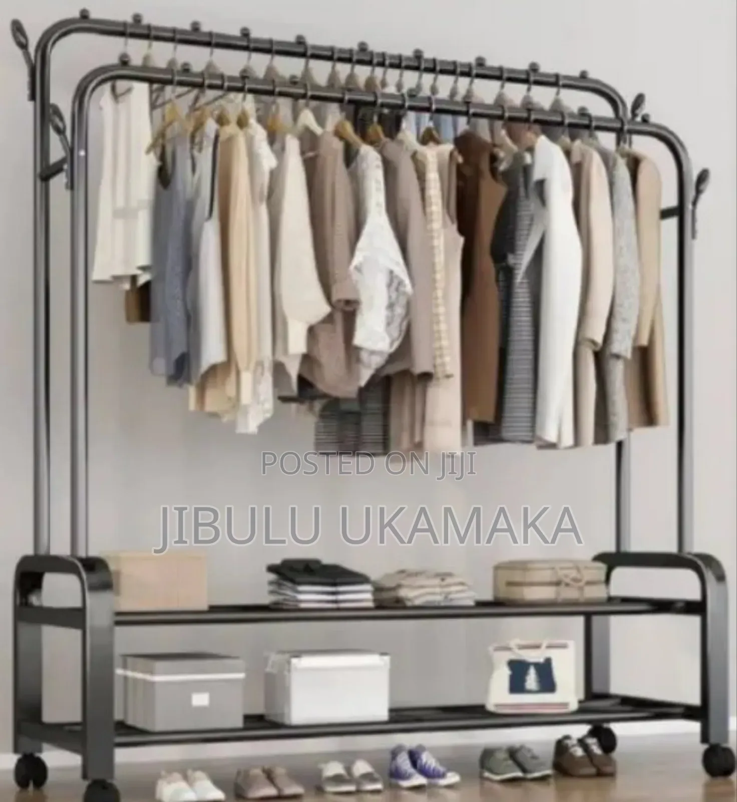 35kg Double Pole Heavy Duty Clothes Rack Metal Hanger