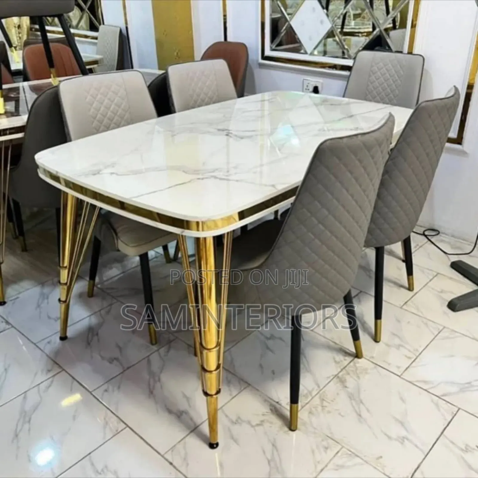 Modern Executive Dining Set With 6 Chairs