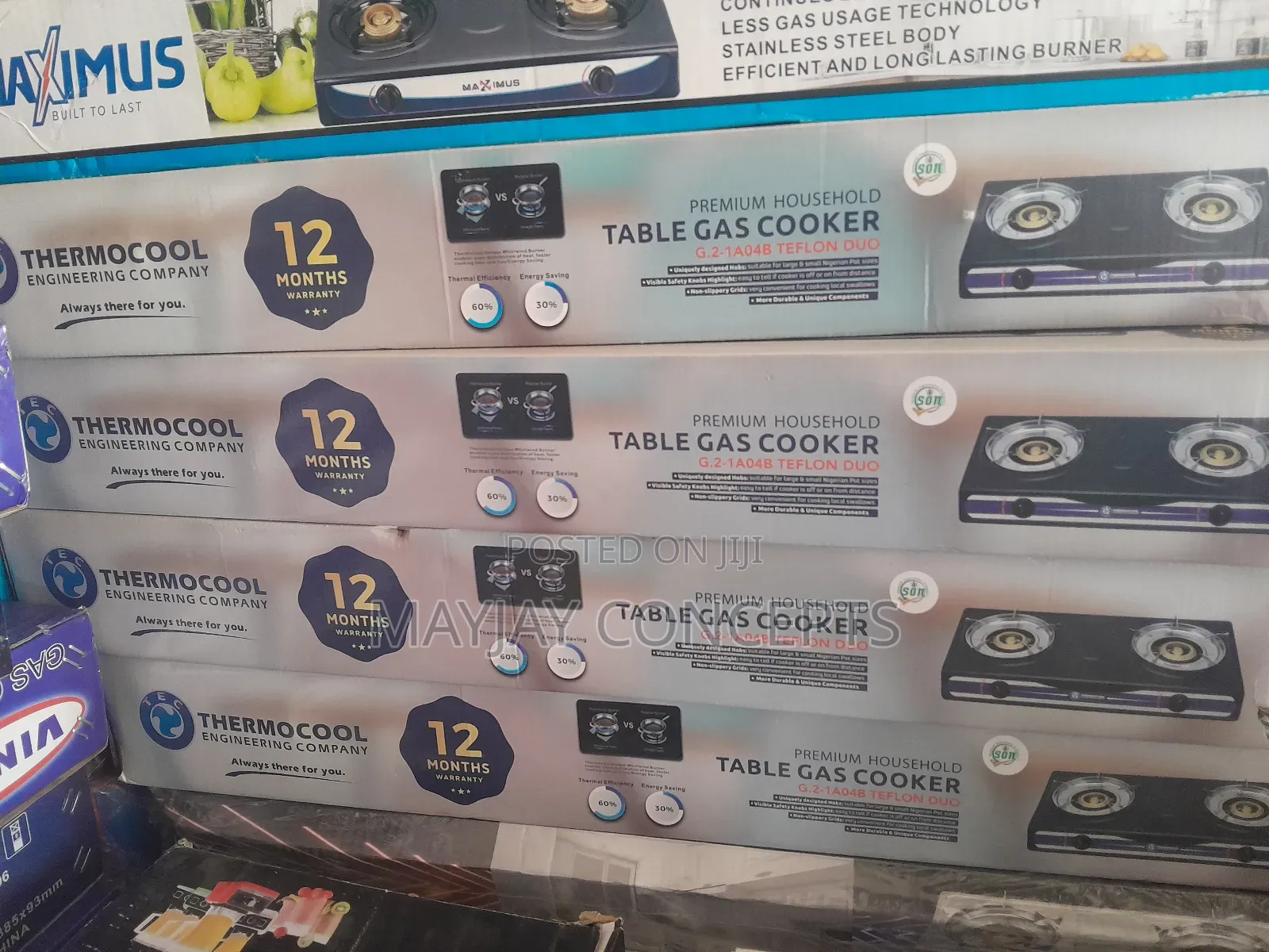Thermocool Rustless Stainless Double Burner Gas Cooker
