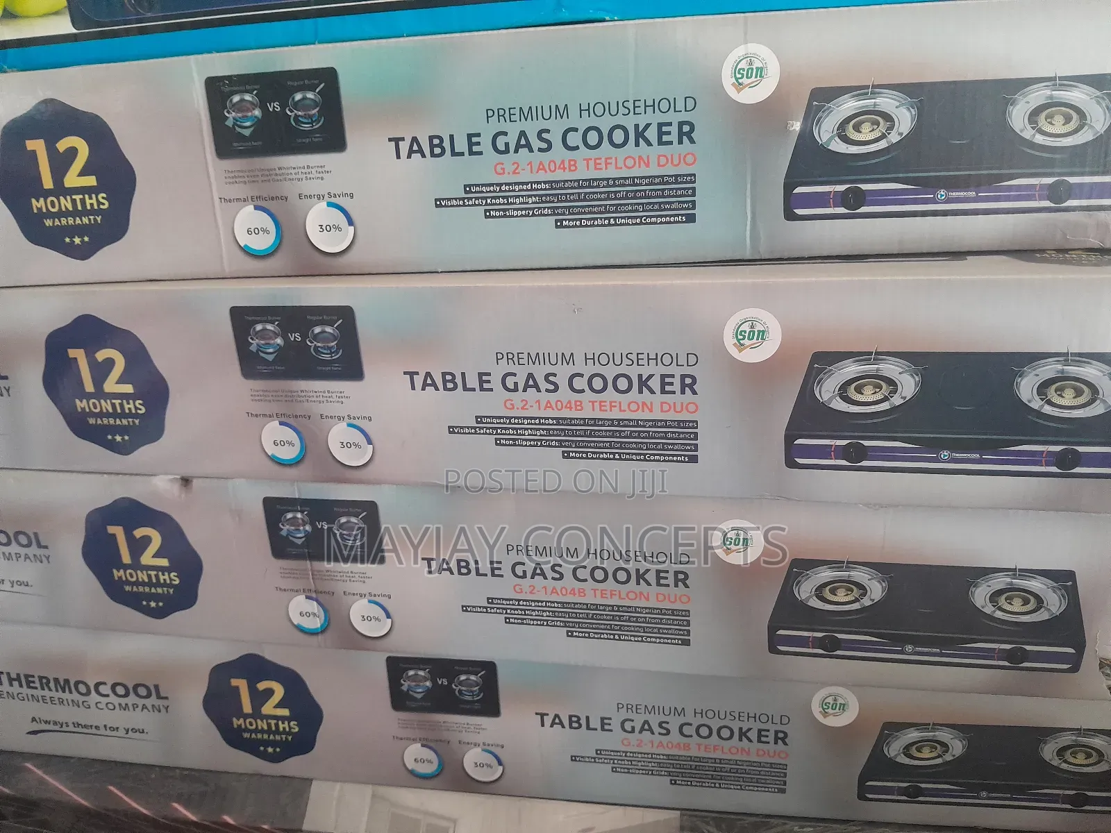 Thermocool Rustless Stainless Double Burner Gas Cooker