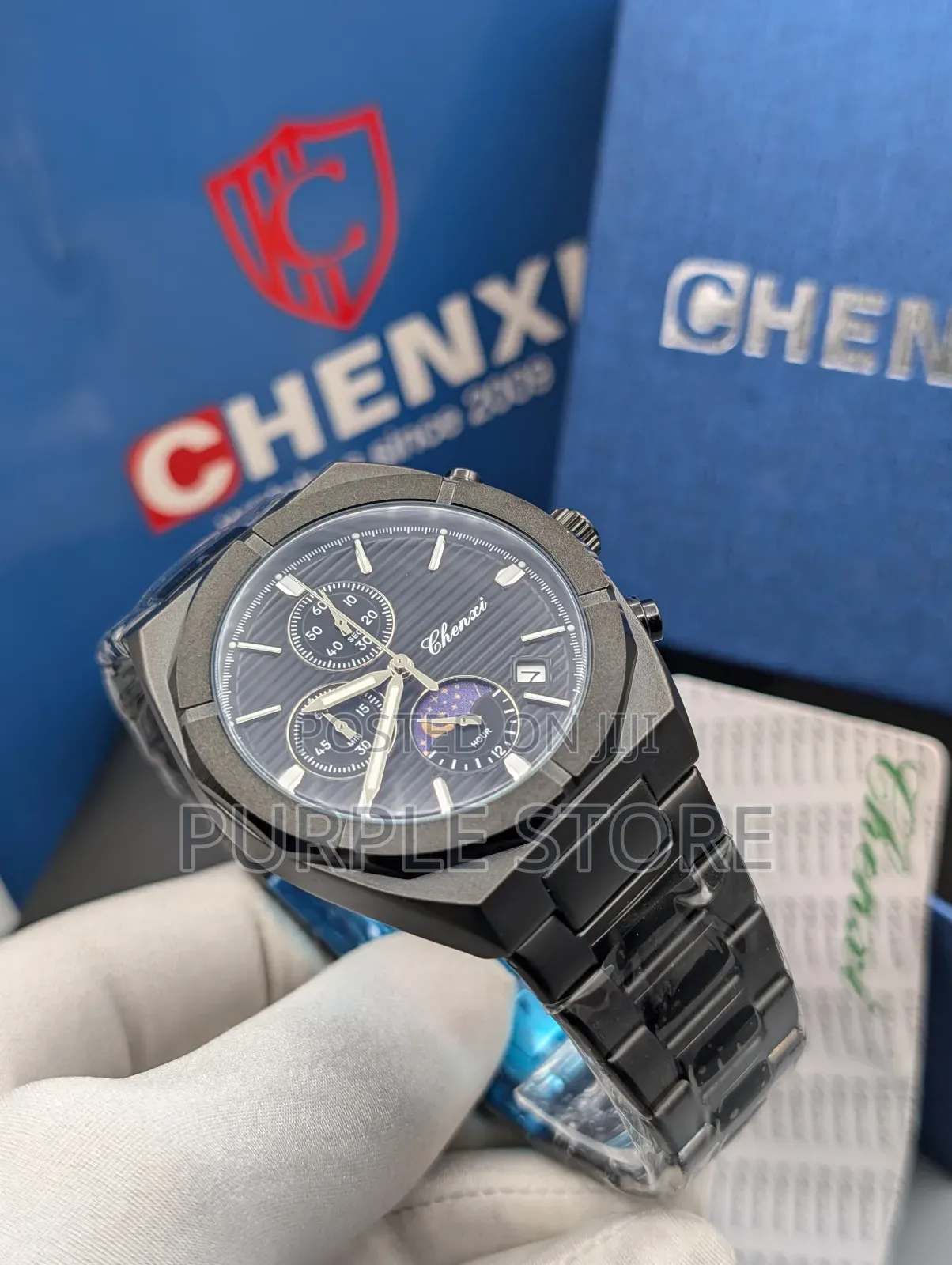 Chenxi Chronograph Black Watch With Full Package