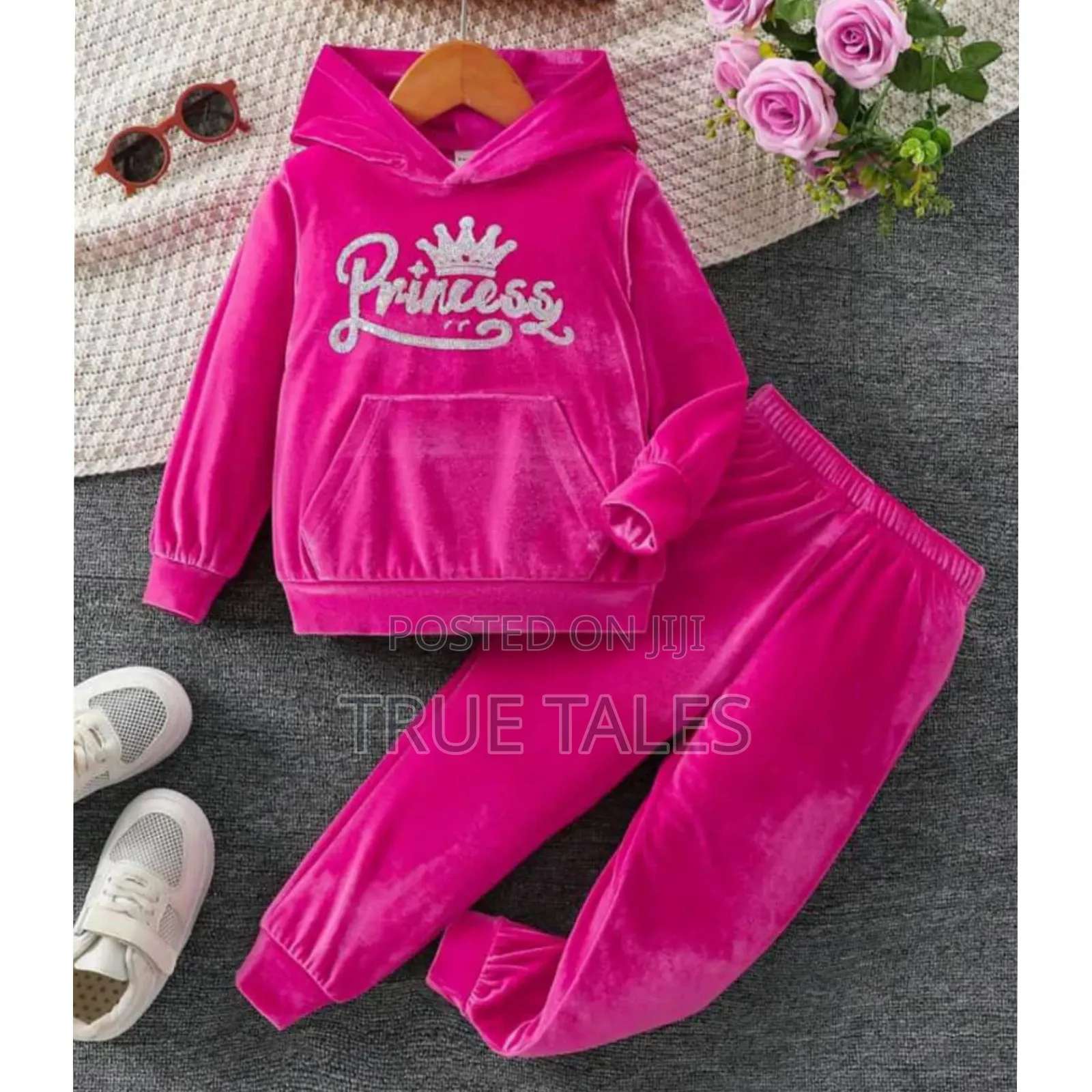 Pink Princess Hoodies and Joggers Set Ages 3 to 7 Years