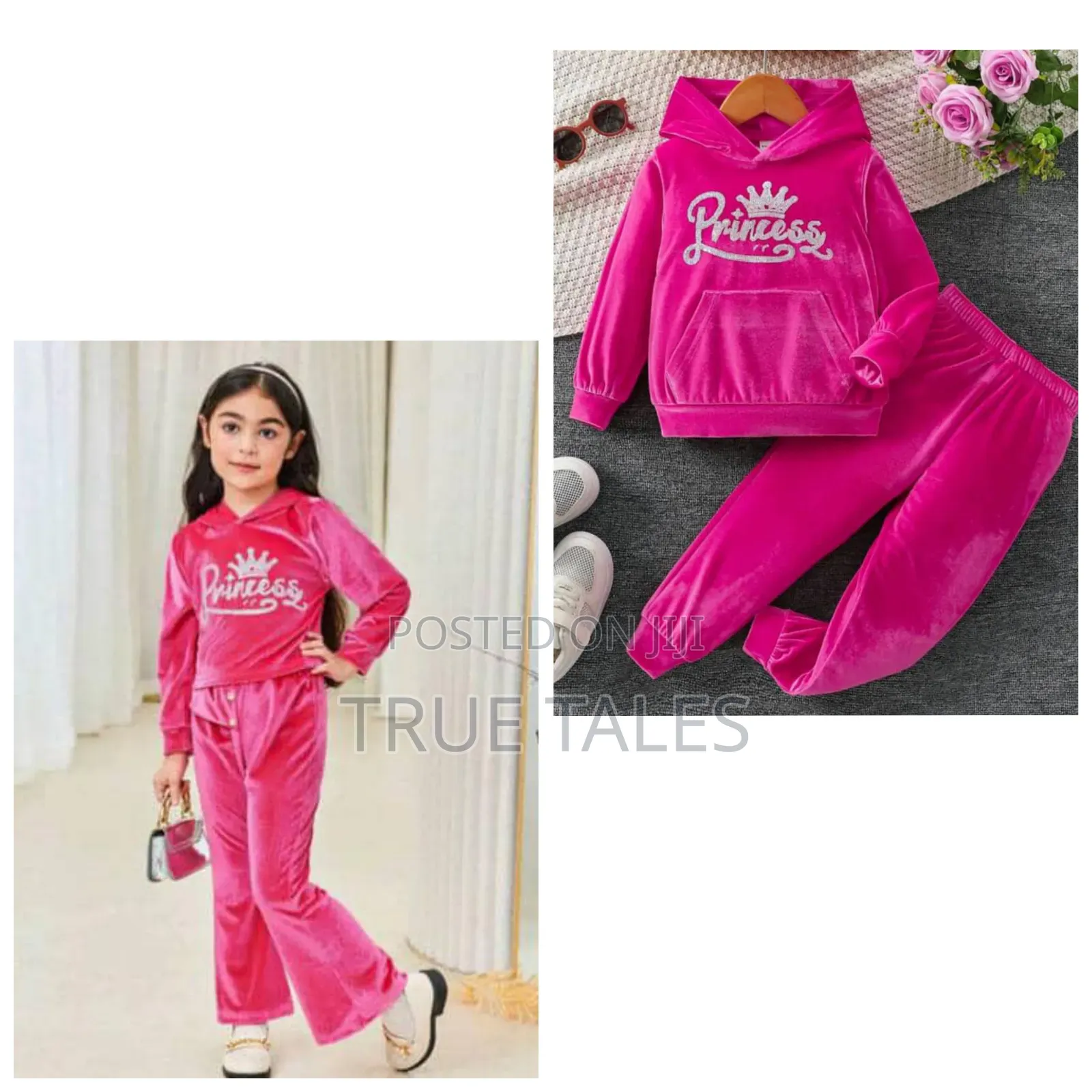 Pink Princess Hoodies and Joggers Set Ages 3 to 7 Years