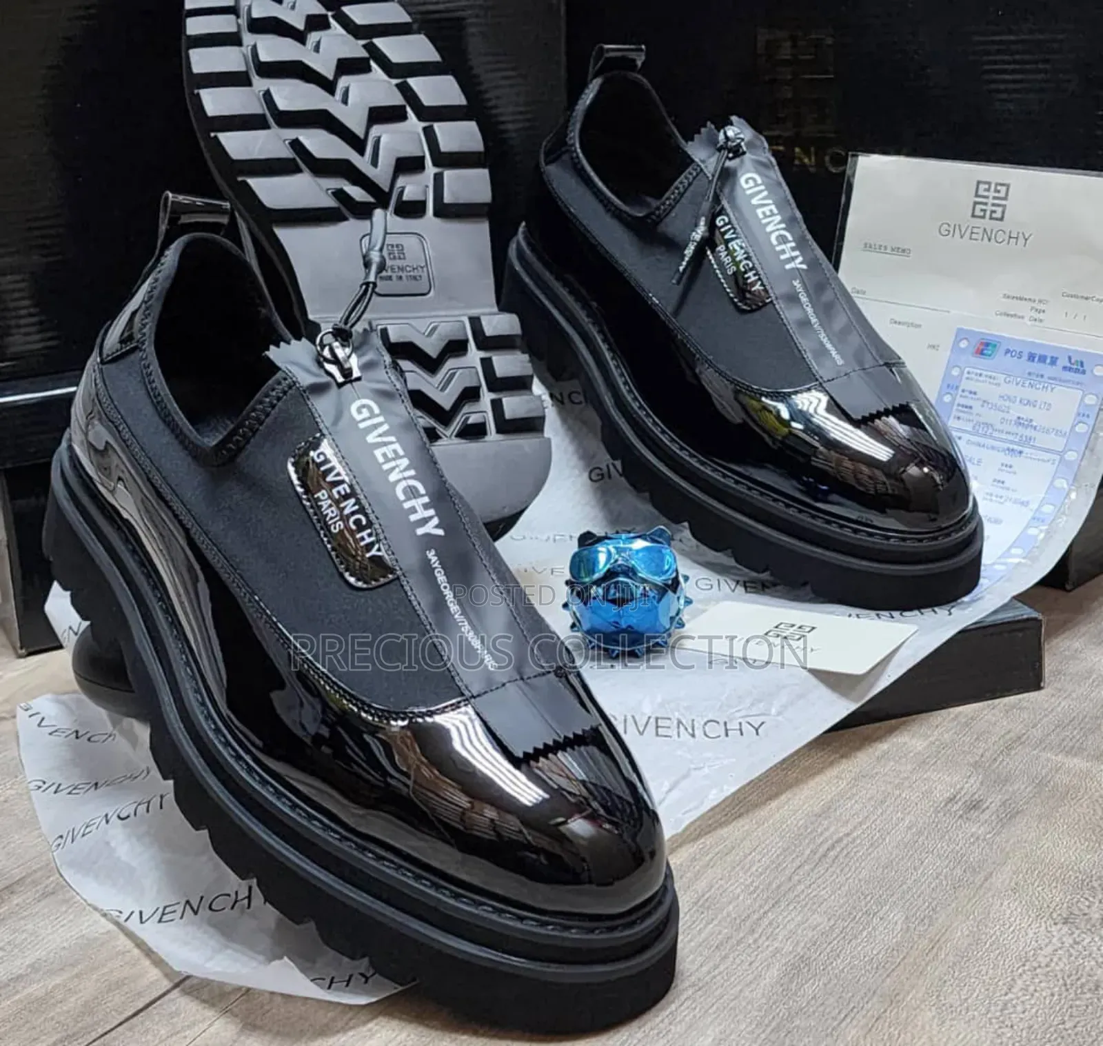 Men's Glossy Leather Givenchy Zip Up Shoes