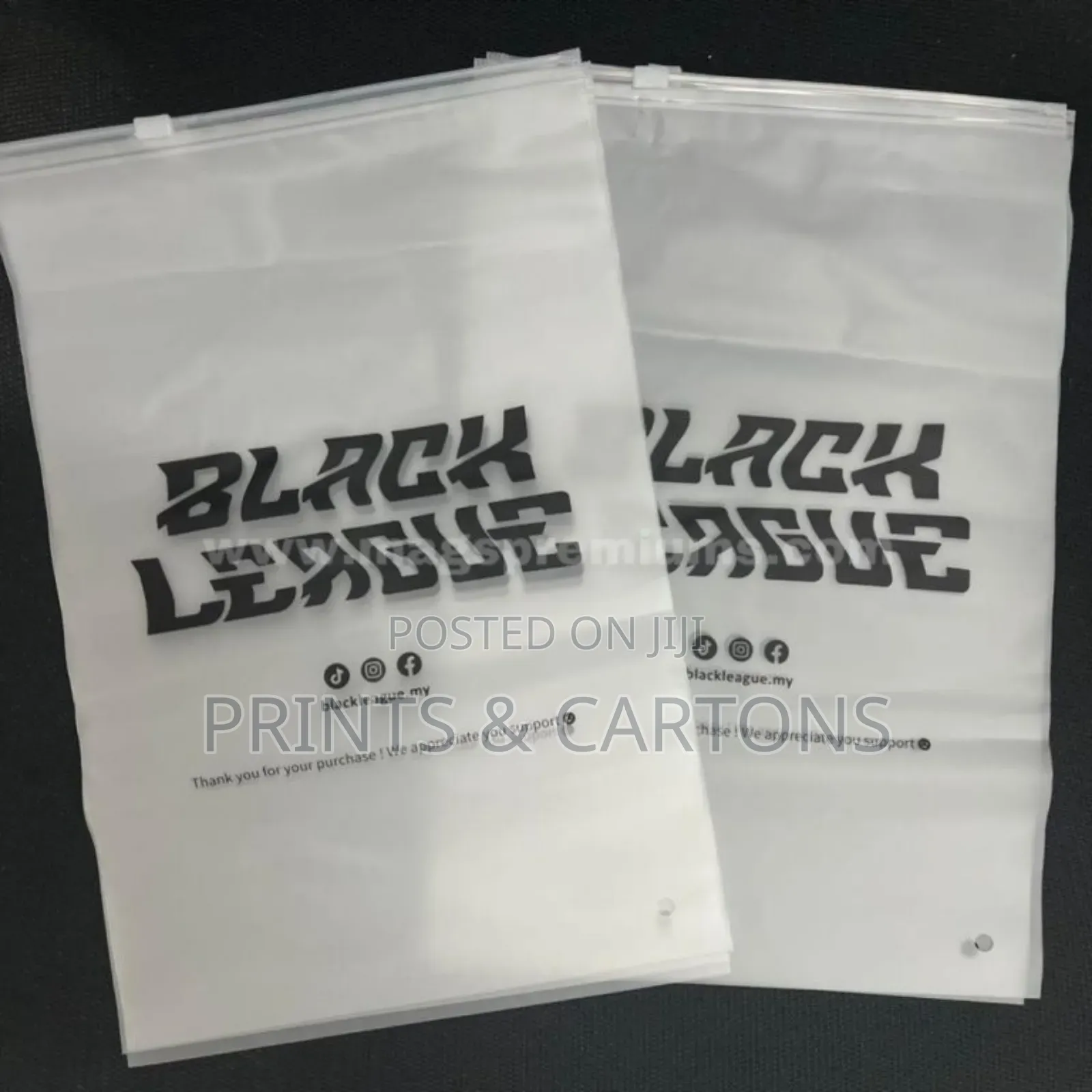 Branded Frosted Ziplock Bag (14x20in) Single-colour Print Front Back