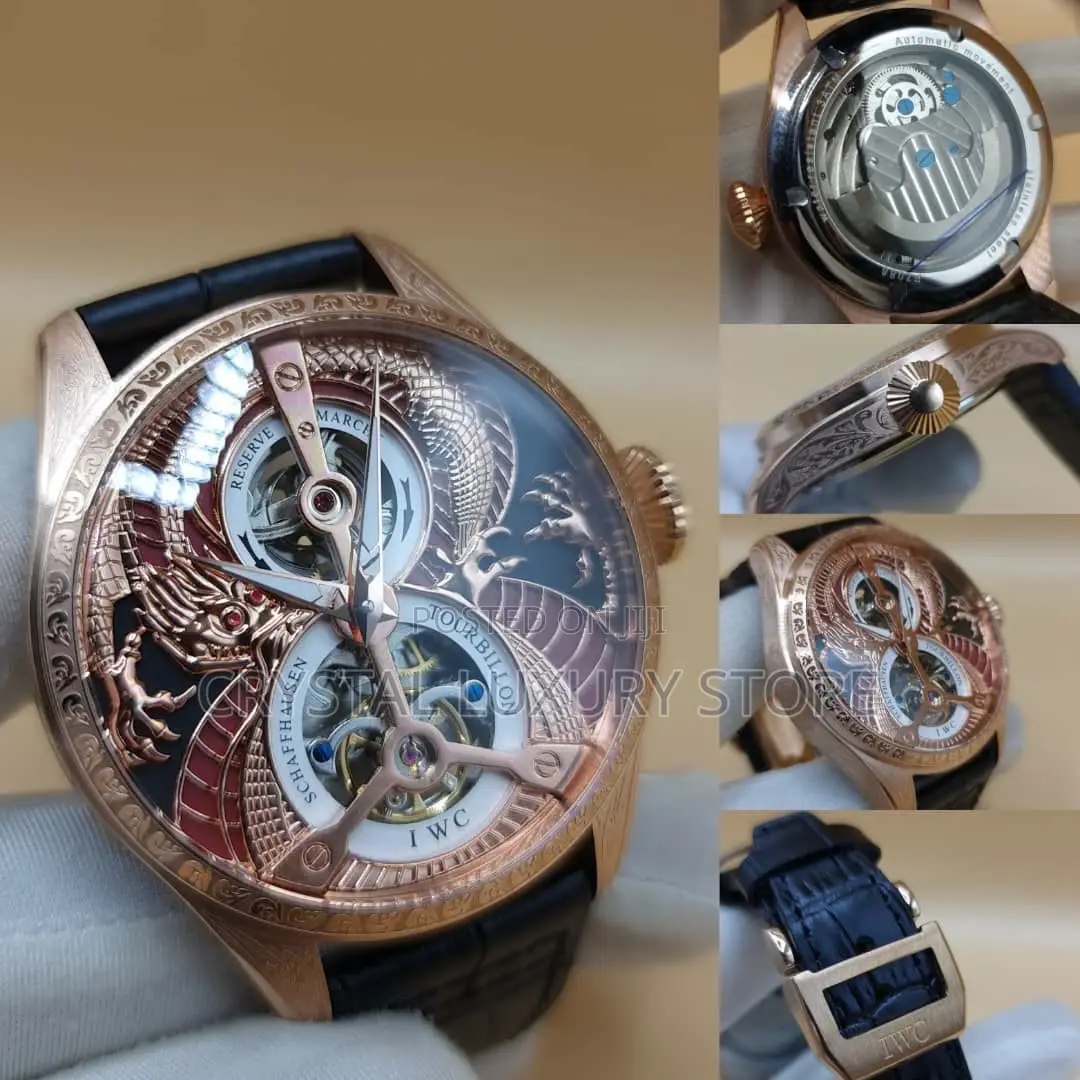 Iwc Schaffhausen Quality Luxury Men Genuine Leather