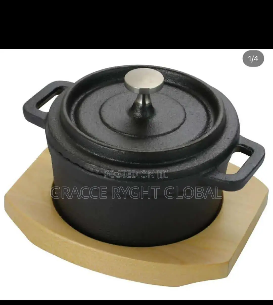 14cm Die Cast Sizzling Pot With Lid