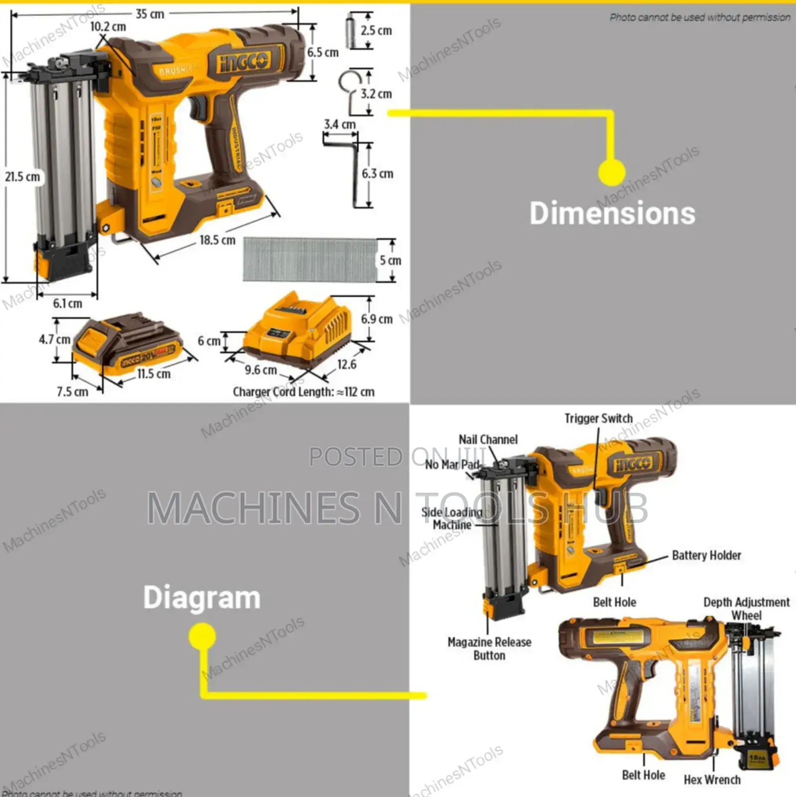 INGCO 20V Cordless 3pcs Kit