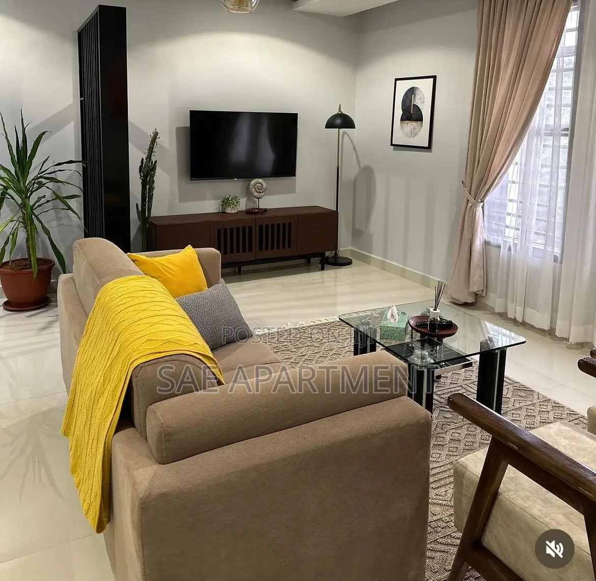 Beige One Bedroom Apartment, Wuse 2 Abuja