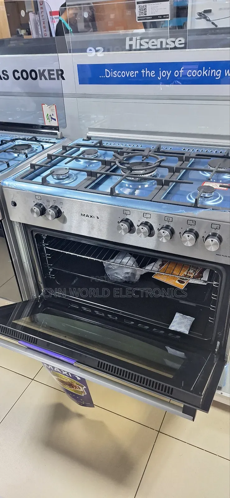 New Maxi Style 90cm Standing All Gas Cooker 5 Burners Oven