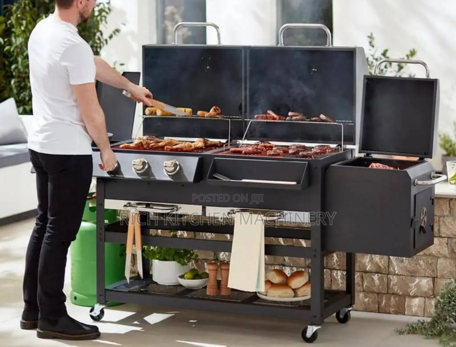 Gas Charcoal Barbecue Grill (2 in 1)