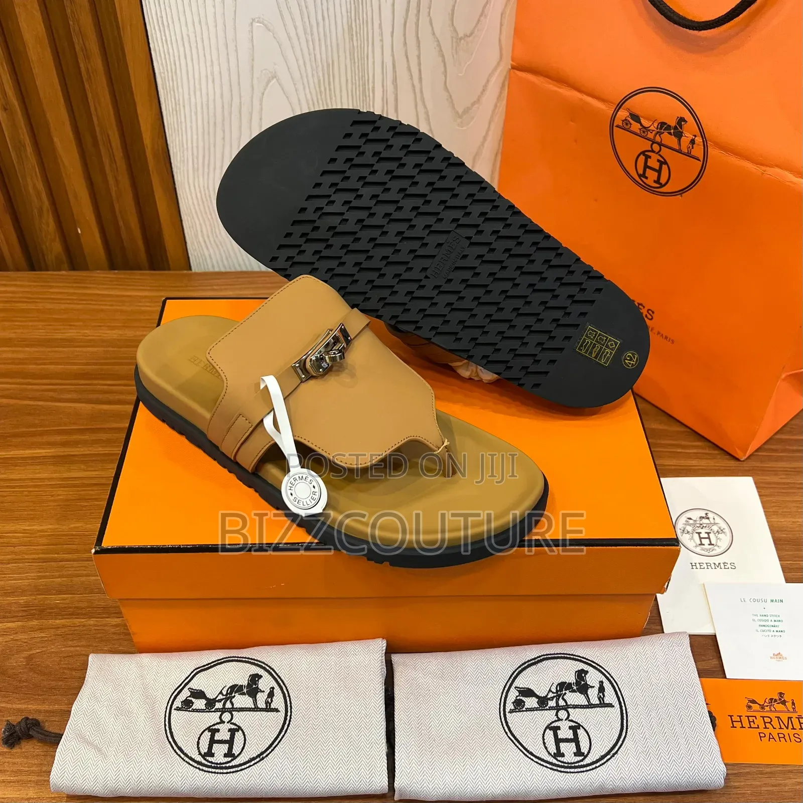 Original Hermes Leather Sandals Available in Store