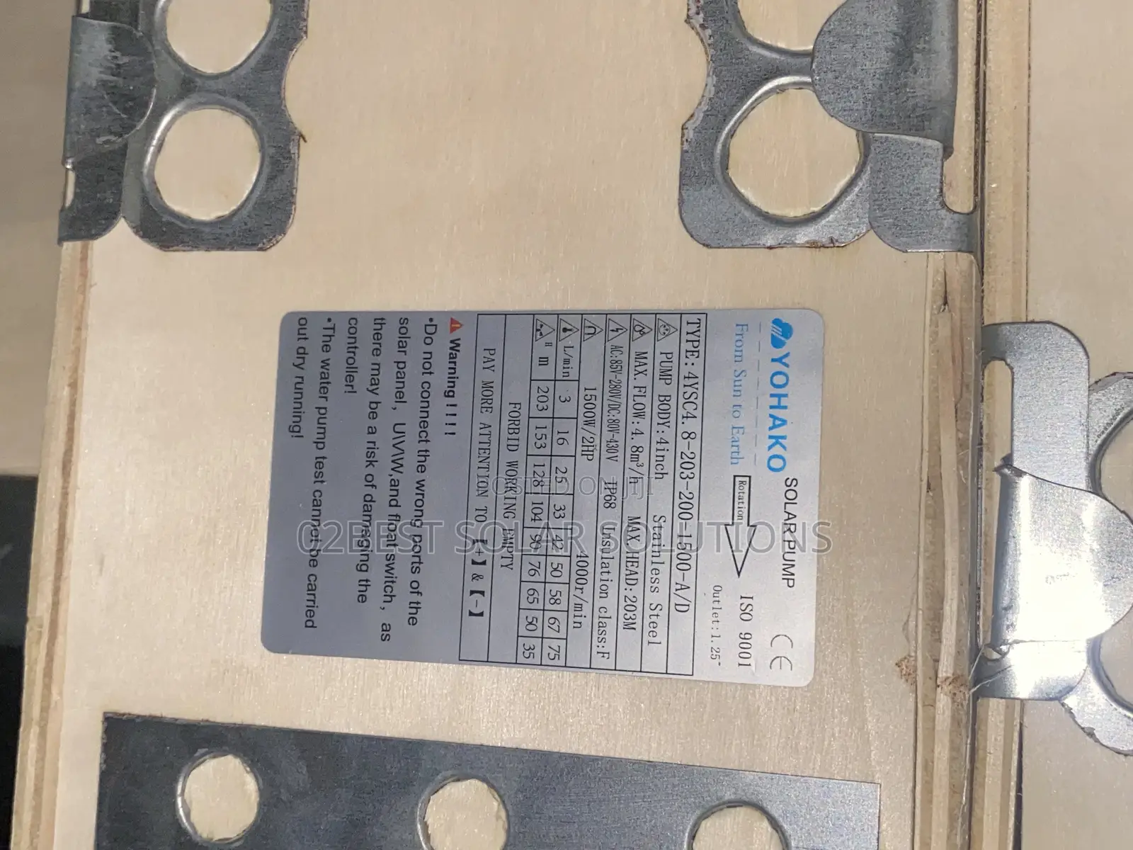 2hp Submersible Yohako AC/DC Solar Pump. Other Hp Available