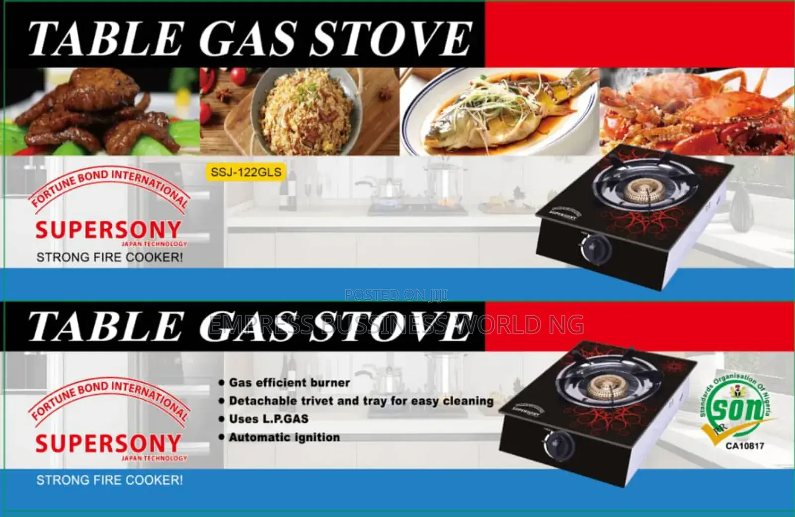 LG Single Face Glass Top Gas Cooker