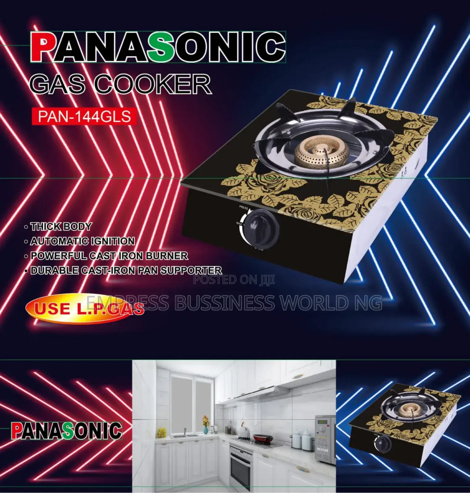 LG Single Face Glass Top Gas Cooker